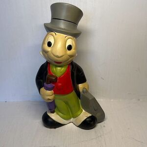 VTG Walt Disney Jiminy Cricket Ceramic Statue Figure Hand Painted 9.5”‎